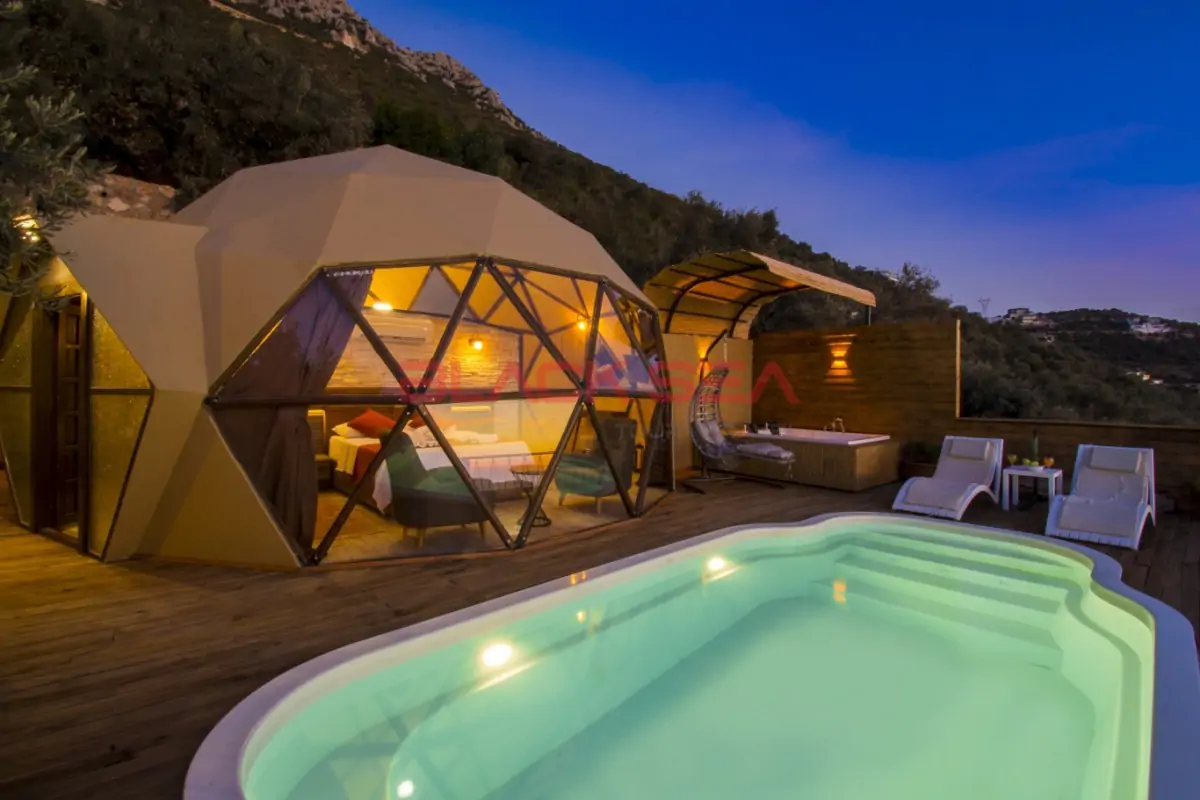 Kalkan Kördere Mevkiinde 1+0 Özel Konsept Domes Villa-3